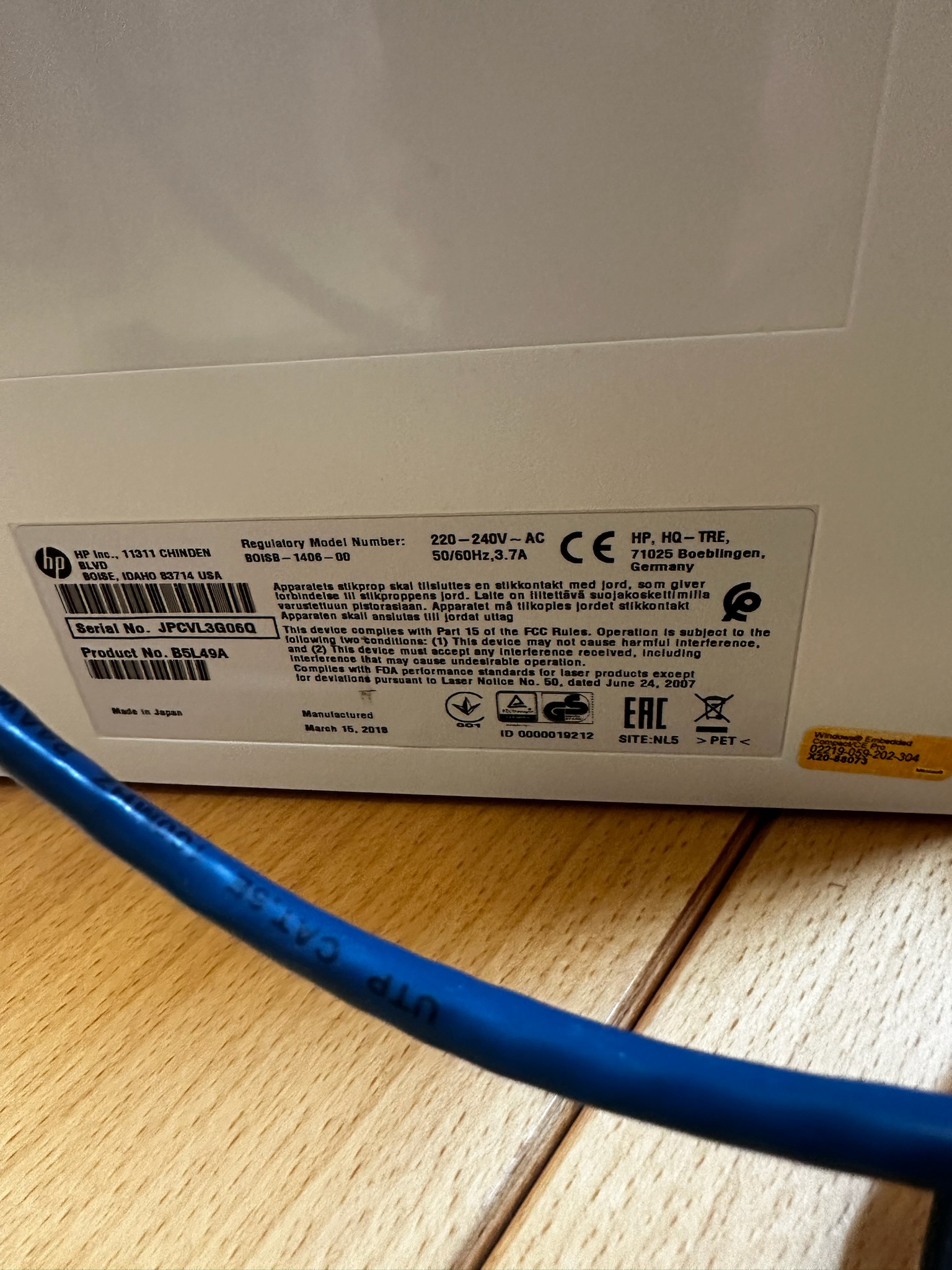 HP prentari Color LaserJet Managed MFP M577m 6