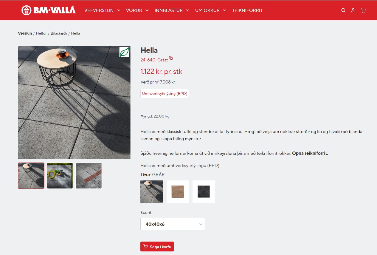 SELT / SOLD - Hellur - torghellur - bílastæðahellur - 40*40 - 20 bretti 3