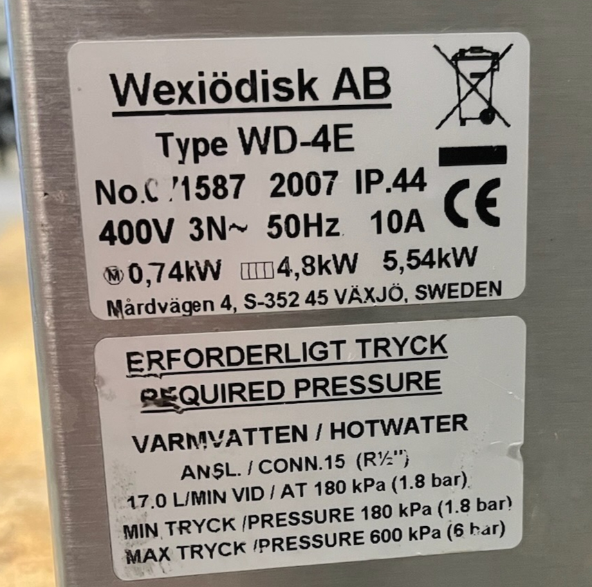 SELT / SOLD Wexiödisk WD4E undirborðsvél 2