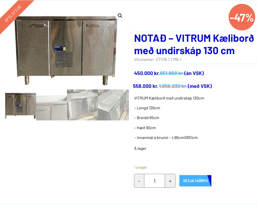 Vitrum preppborð / frystiborð frá BVT, B100xD70xH90sm. 4