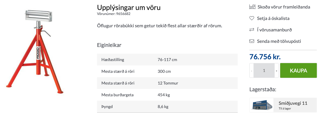 SELT / SOLD Ridgid rúllubúkki (2 stk.) 6