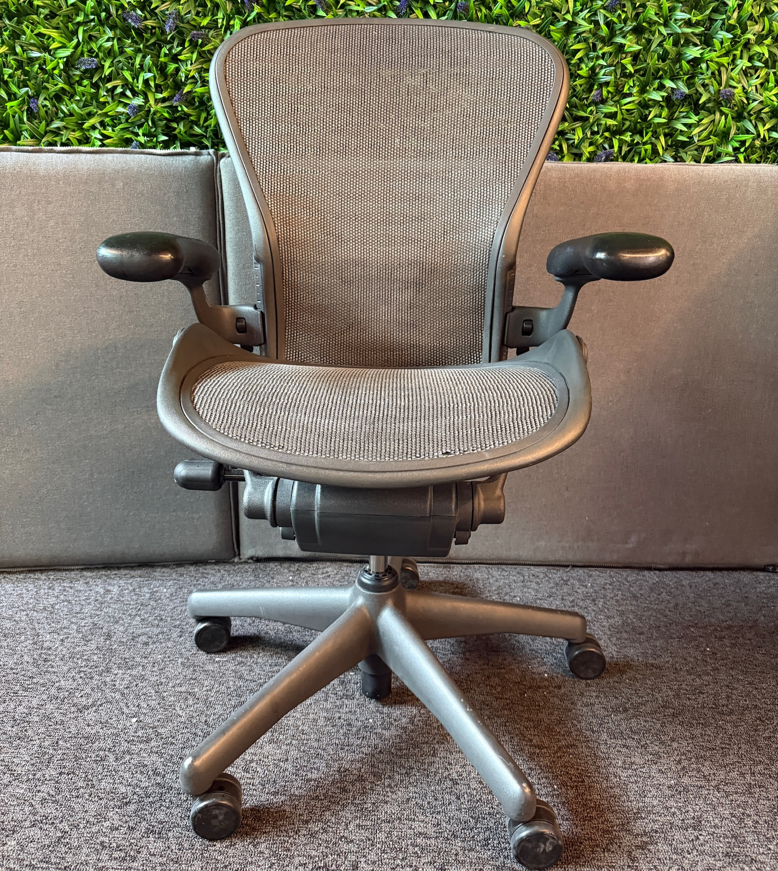 SELT / SOLD - Herman Miller Aeron með séráklæði, B stærð 2