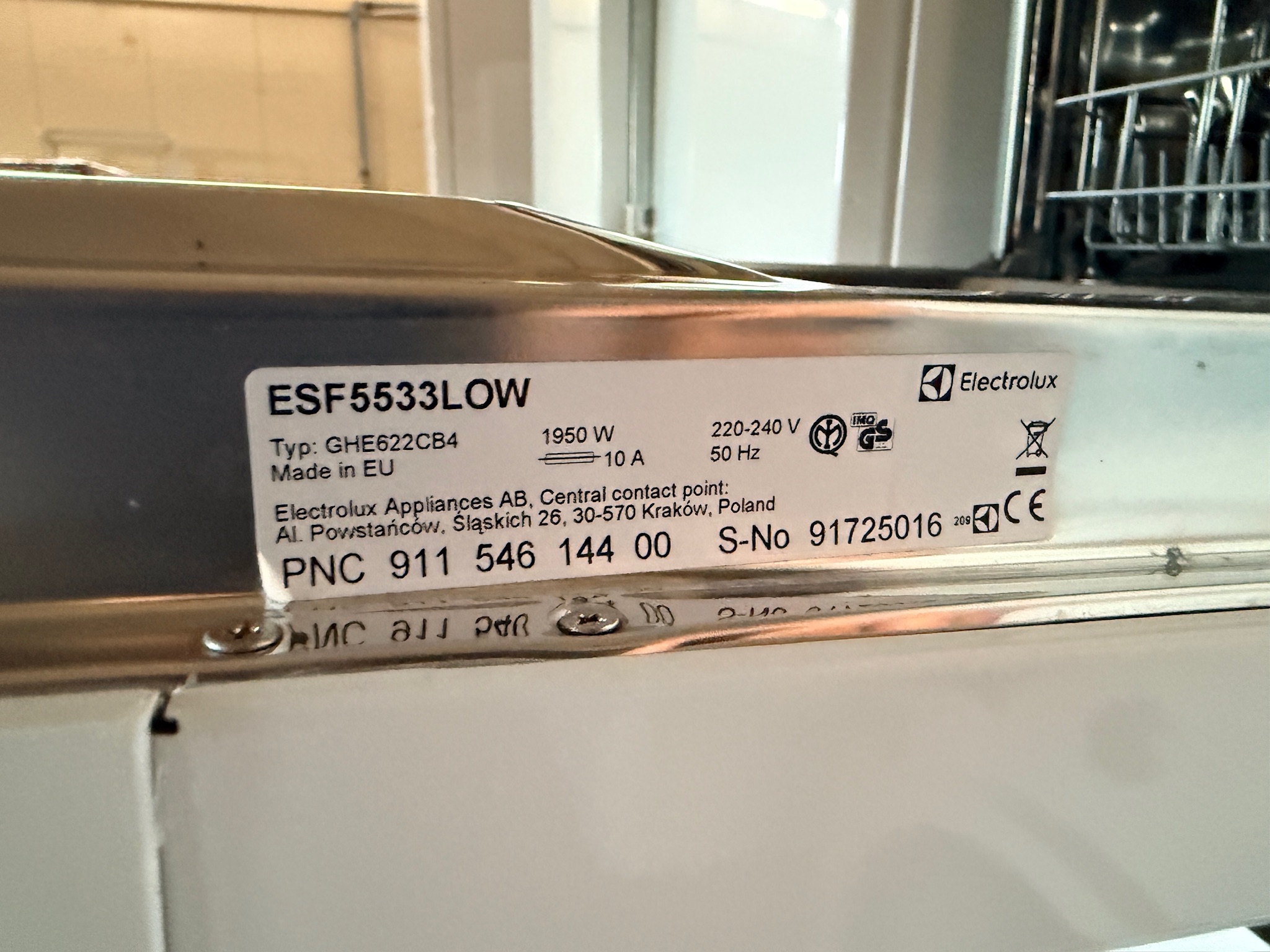 SELT / SOLD Electrolux uppþvottavél 4
