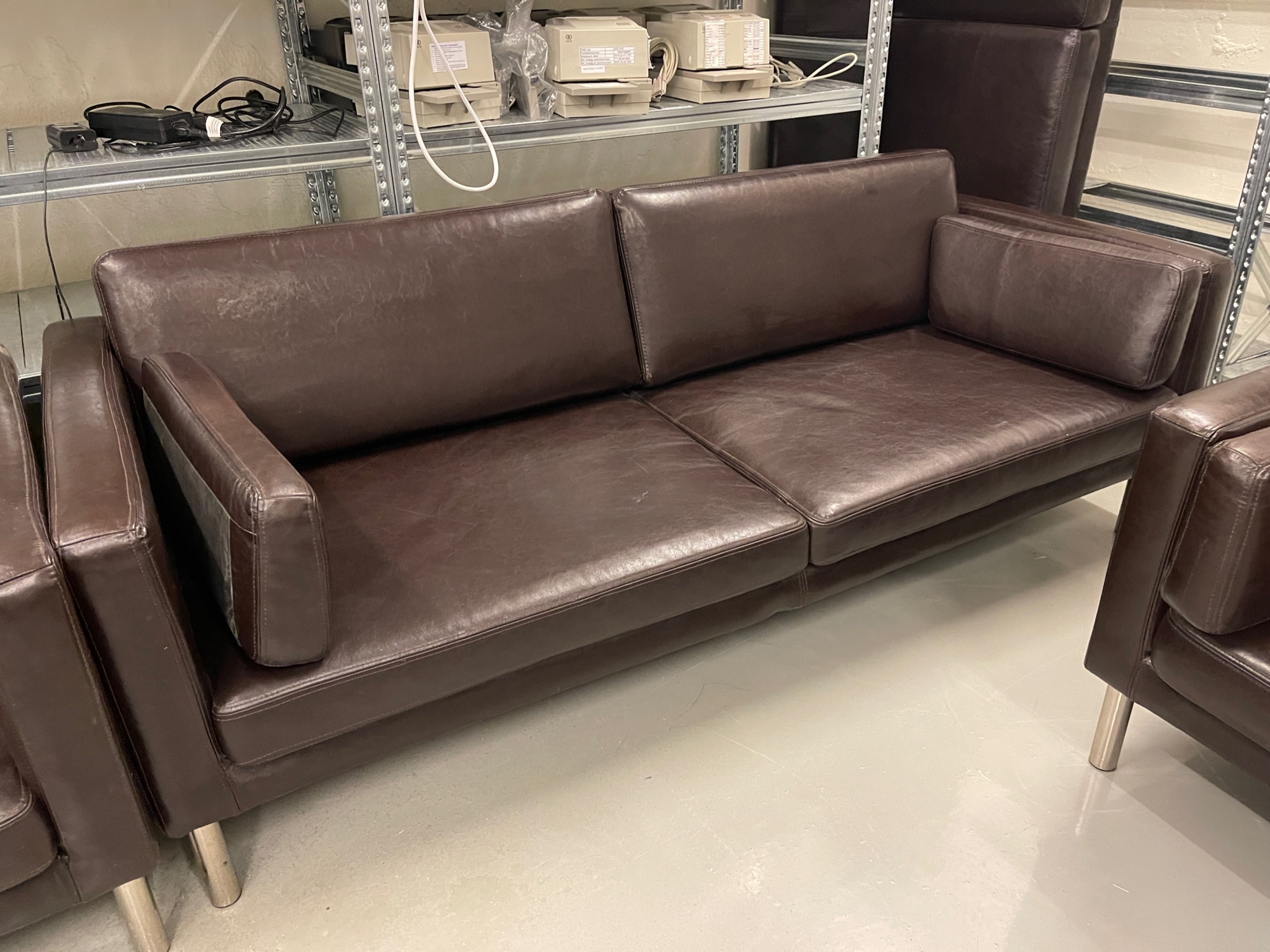 SELT / SOLD IKEA leðursófi - brúnn 5