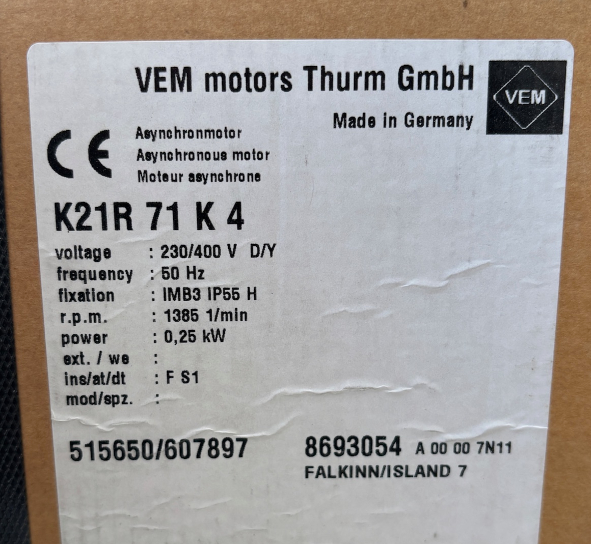SELT / SOLD - Ónotaður VEM mótor (8 stk.) 11