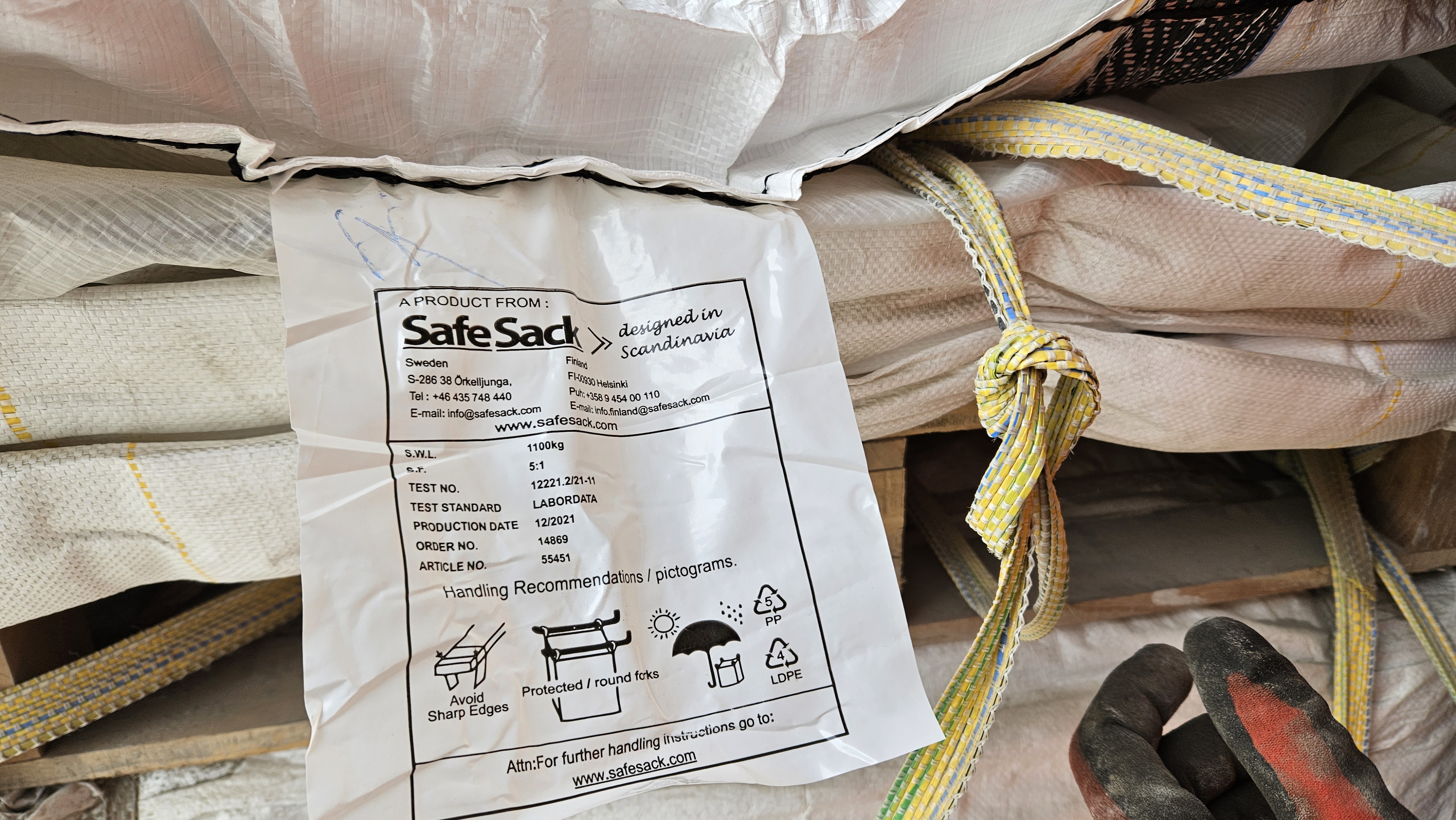 SELT / SOLD - Sekkir - pokar - 1100 kg. - 1000 stk. SAFESACK CONSTRUCTION BAG 3