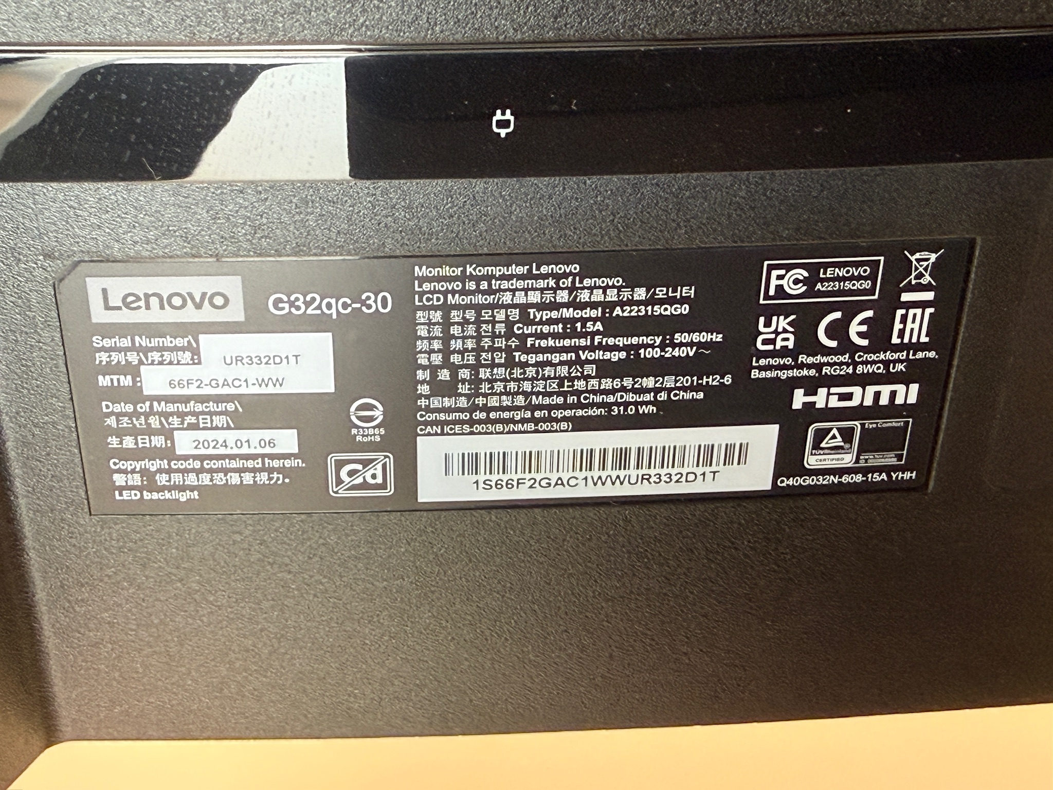 SELT / SOLD Lenovo Legion leikjaskjár, 32'', QHD, 165Hz 6