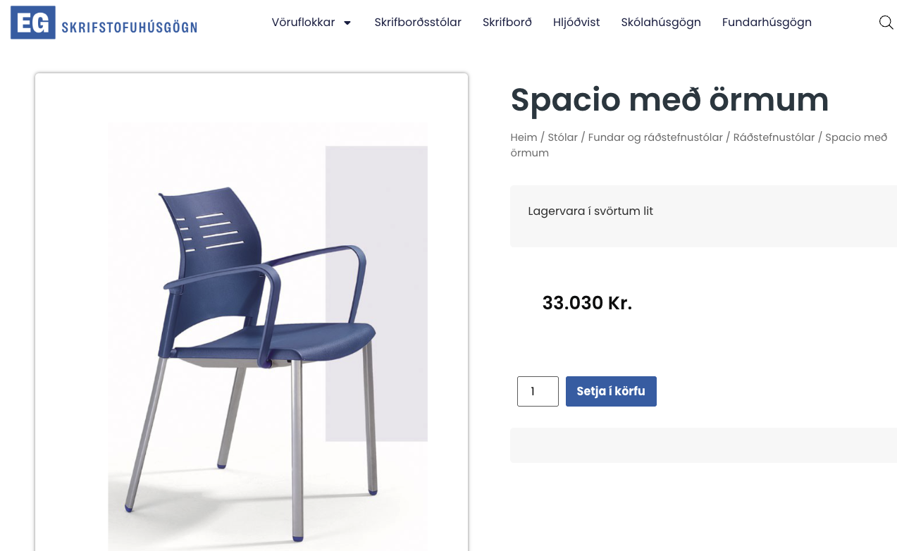 SELT / SOLD Actiu fundarstóll frá EG skrifstofuhúsgögn 3