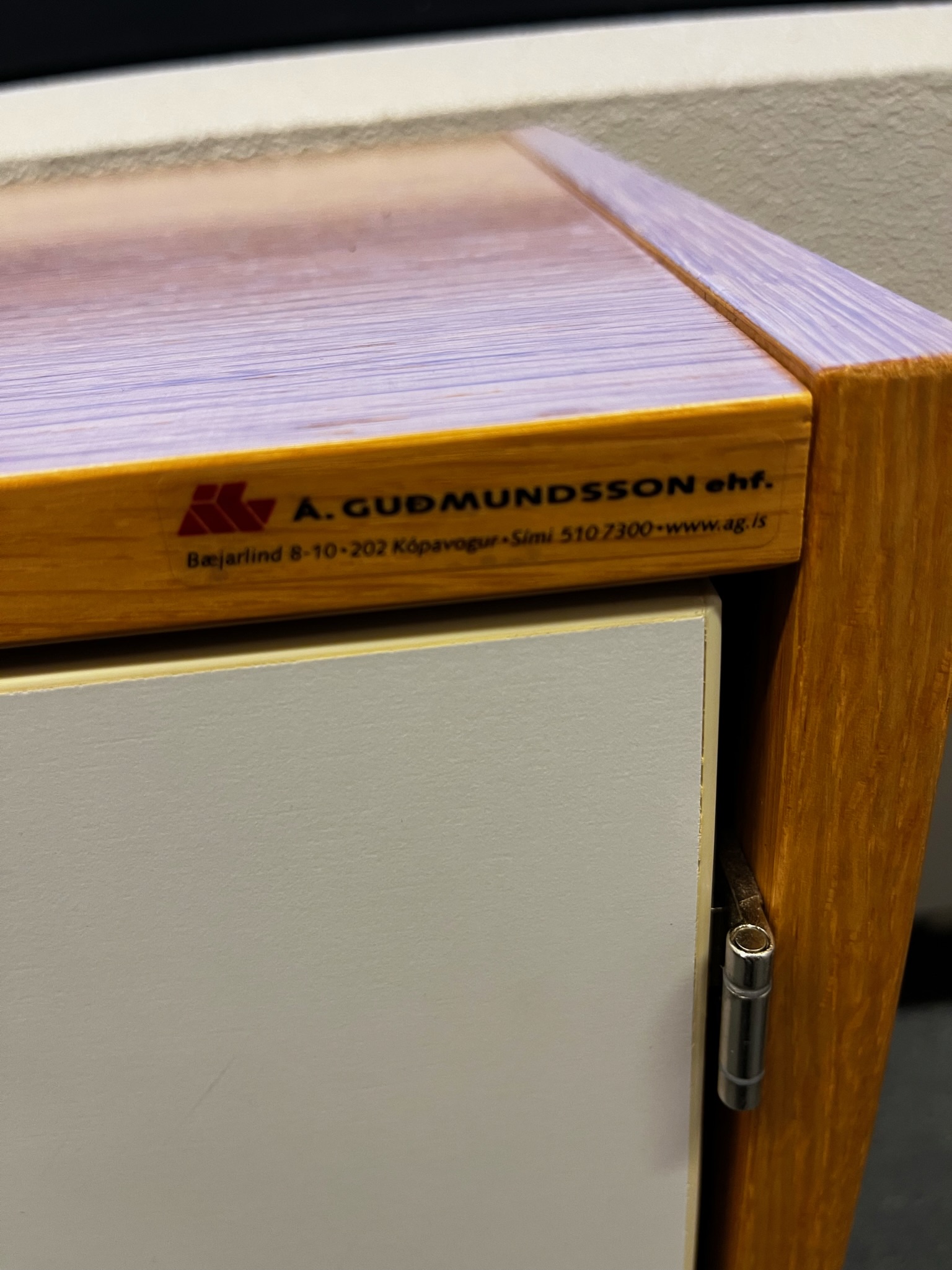 SELT / SOLD ÁG skrifstofuskápur Eik H82 x B80sm á hjólum - 2 stk til. 5