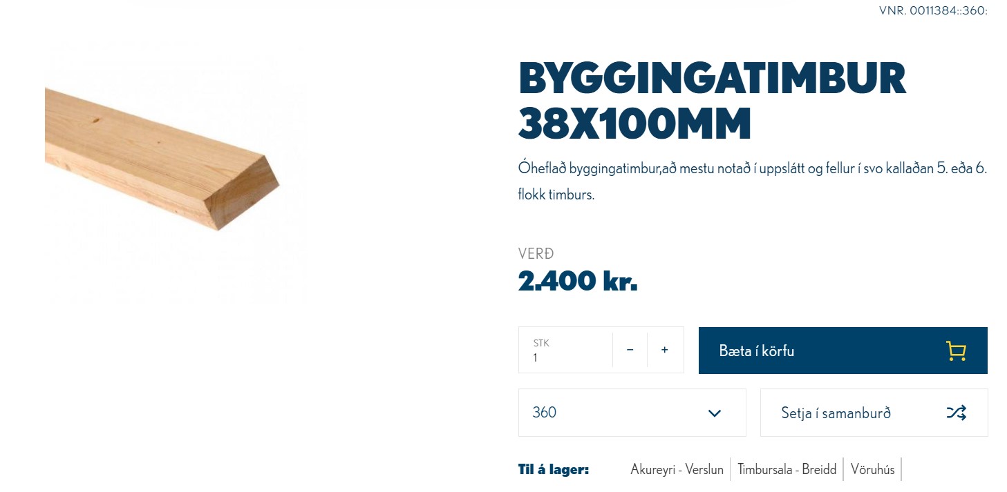 SELT / SOLD - Uppsláttartimbur - uppsláttarmót - 1.000 lengdarmetrar 5