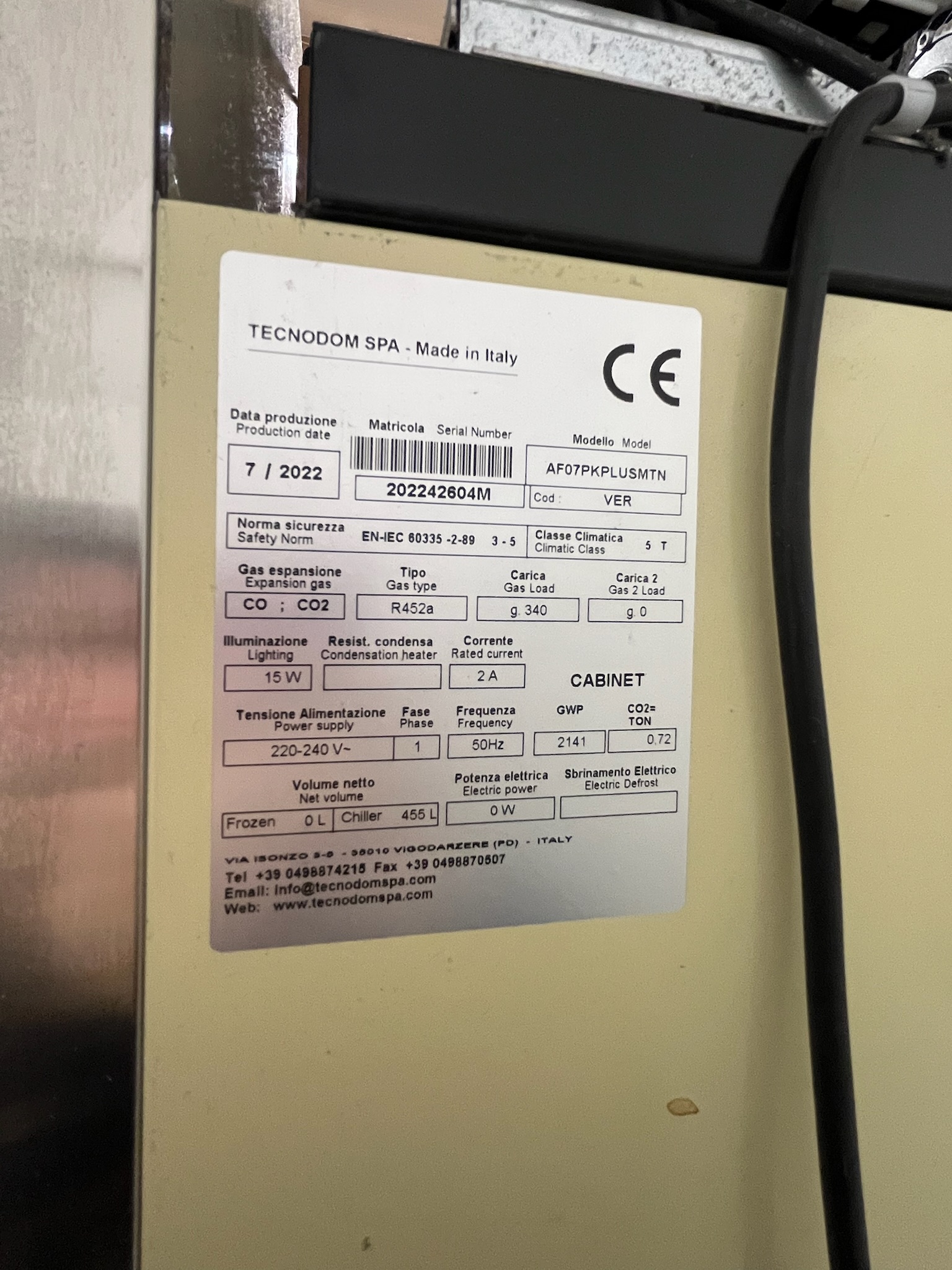 SELT / SOLD Tecnodom Plus 700 Stálkælir frá BVT 6