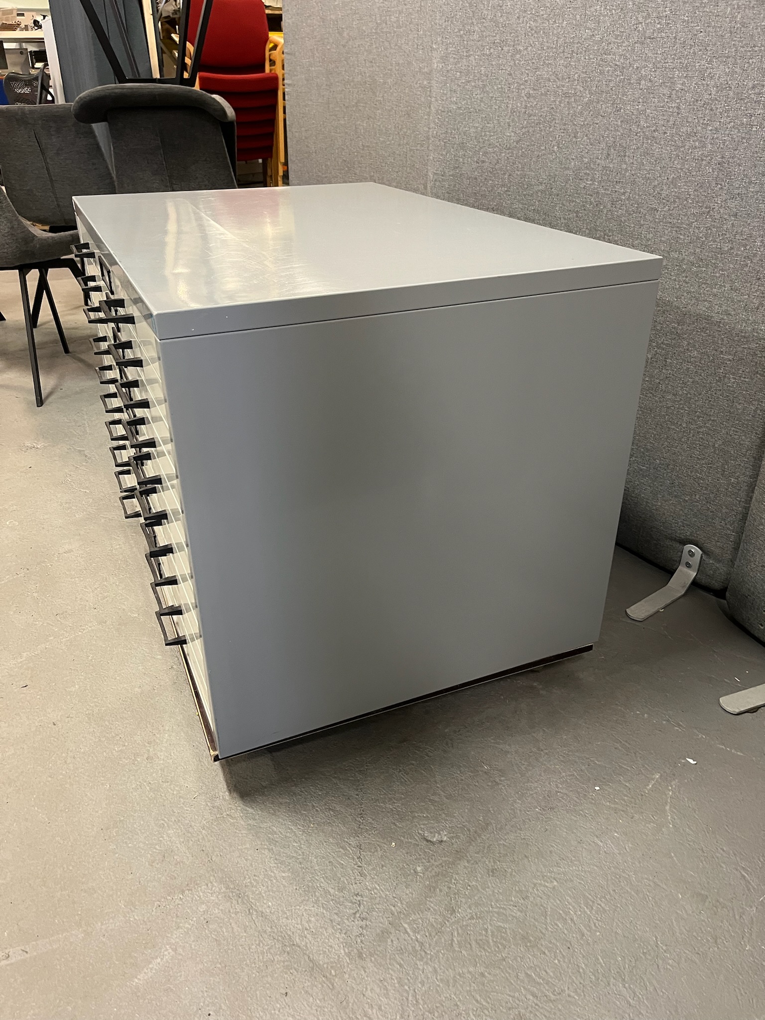 SELT / SOLD Finnerup System teikningaskápur, 10 skúffur, B102xD69xH67sm. 3