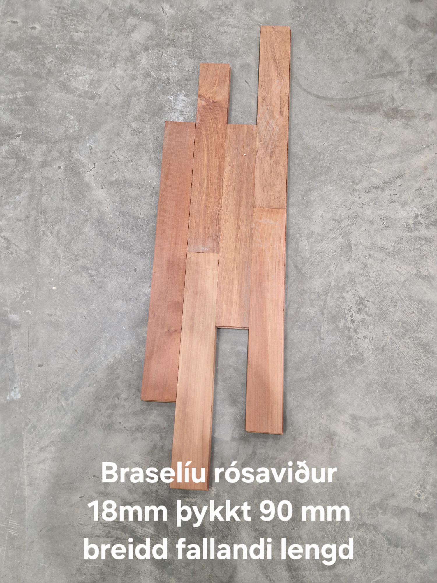 SELT / SOLD - Brasilíu rósaviður gegnheilt parket 18mm þykkt - 300-350 f