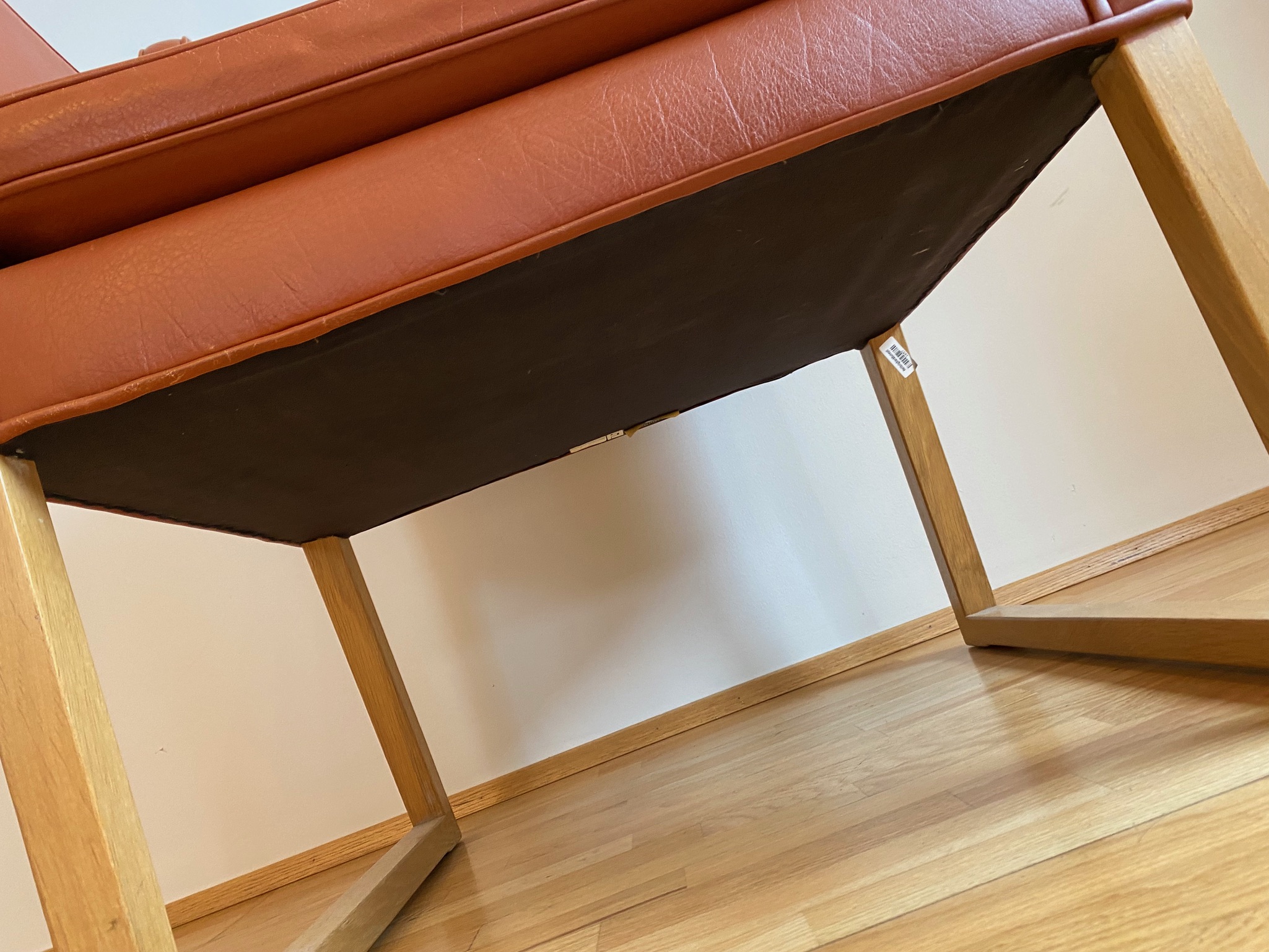 SELT / SOLD Borge Mogensen Lounge Chairs, Model 3246, handsmíðaðir leðurstóll 6