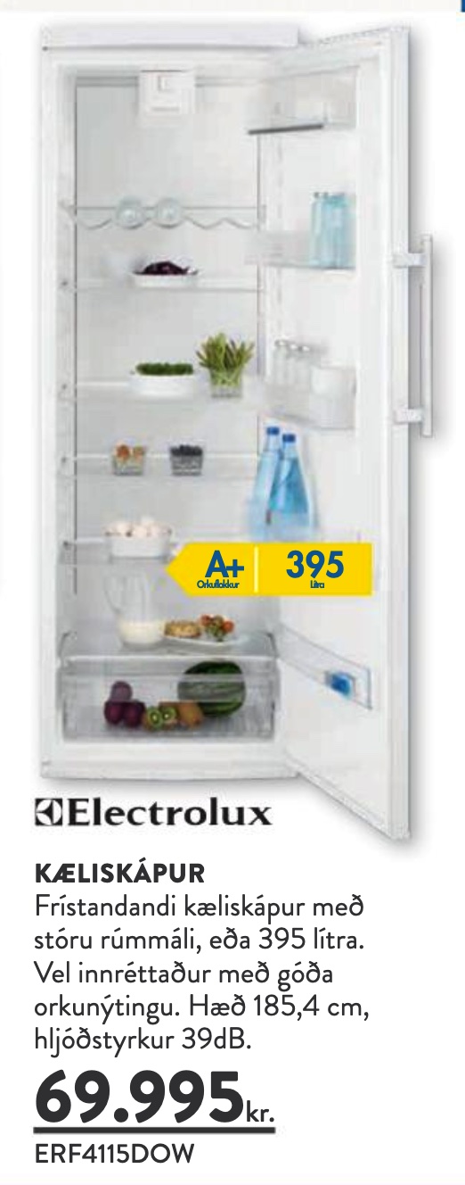 SELT / SOLD Electrolux kæliskápur 396 lítra - Alþingi 5