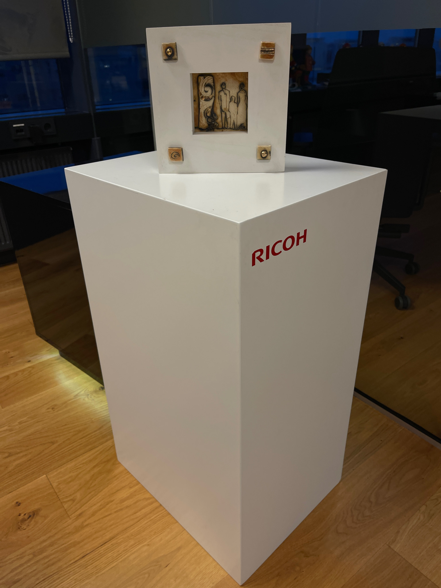 Selt/Endurnýtt-Sýningarbox hvítt 50x40xH85sm