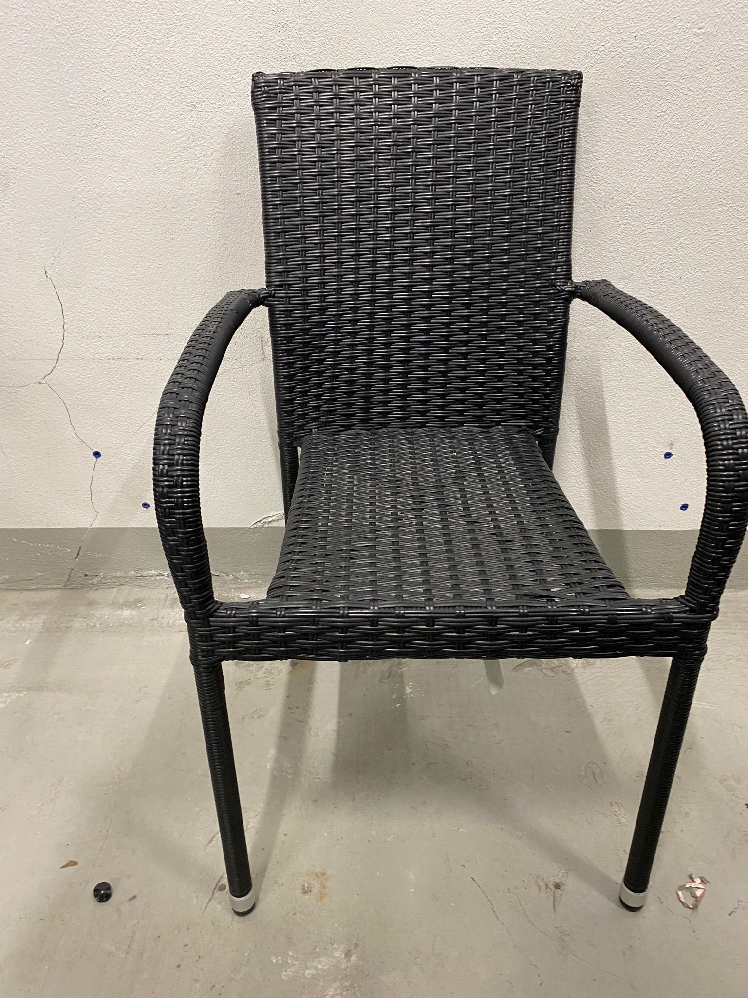 SELT / SOLD Garðstóll Sunfun Anna polyrattan svartur (6 stk.)