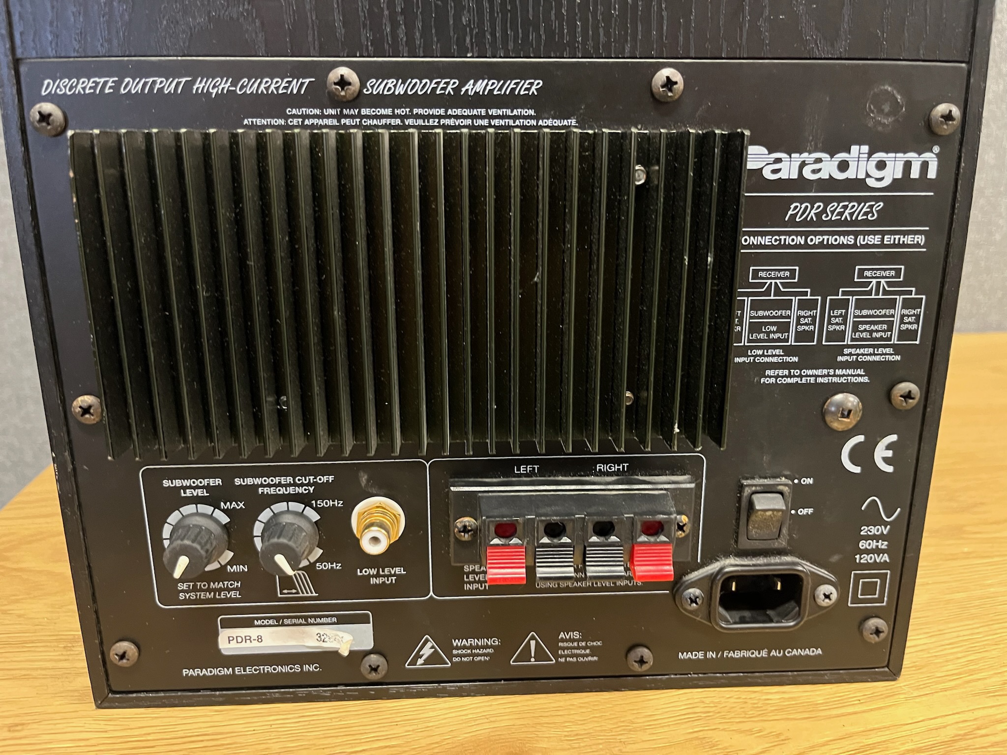 SELT / SOLD Paradigm Subwoofer amplifier 4