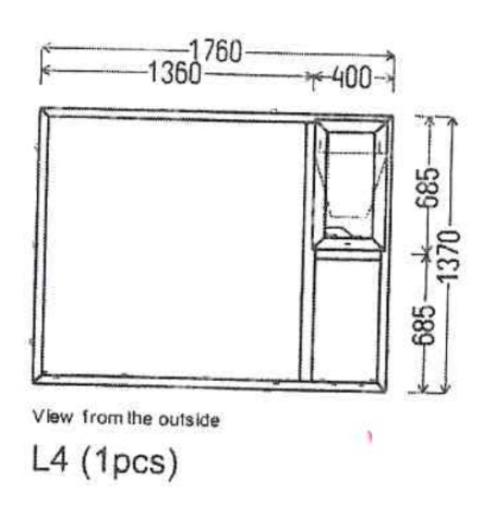 SELT / SOLD - Gluggi - nýr PVC - 176x137 sm með opnanlegt fag - REHAU NORDIC 4
