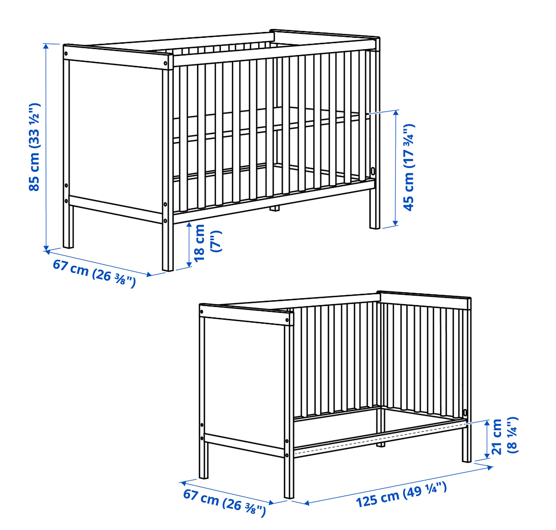 SELT / SOLD IKEA ungbarnarúm, B125 x D67 x H85 sm. 5