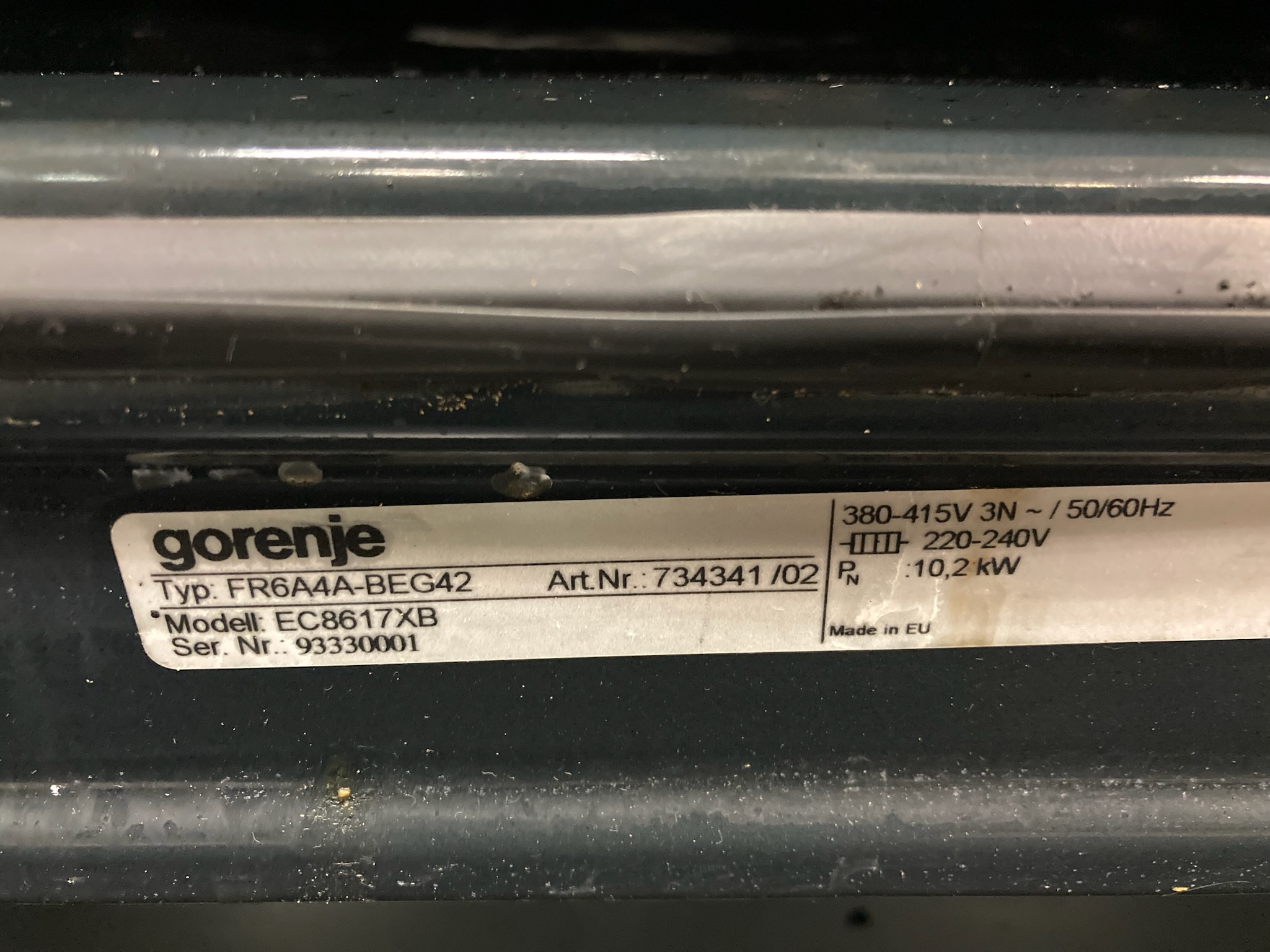 SELT / SOLD - Gorenje blástursofn & eldavél 10,2KW 5