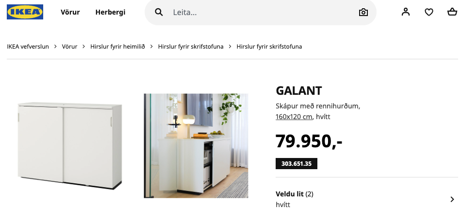 IKEA skápur m. rennihurð, B160sm. (13 stk.) 4