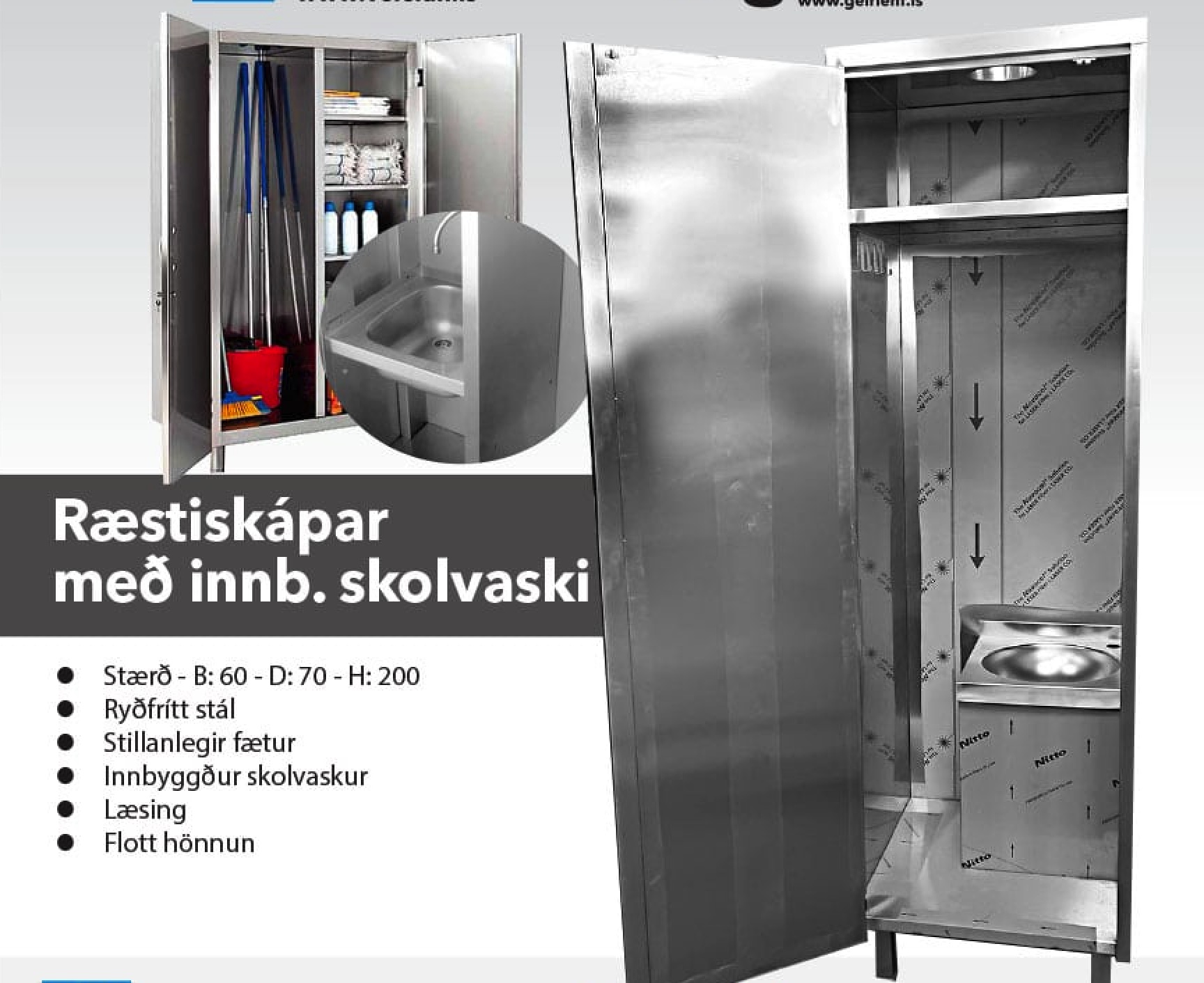 SELT - Ræstiskápur með skolvaski frá Verslunartækni