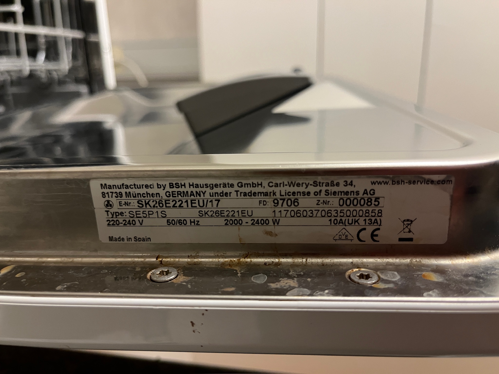 SELT / SOLD Siemens borðuppþvottavél 7