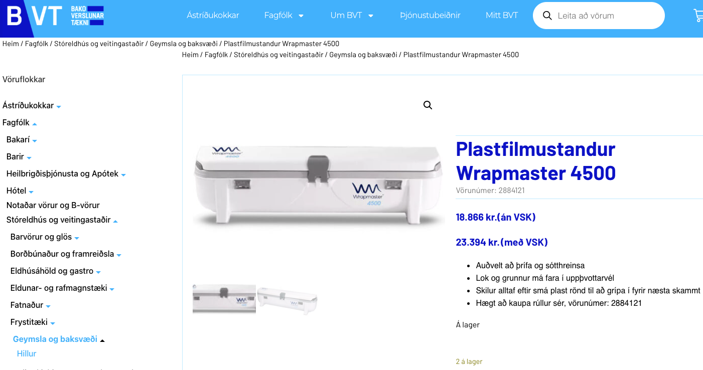 SELT / SOLD Wrapmaster 4500 plastfilmustandur frá BVT 5
