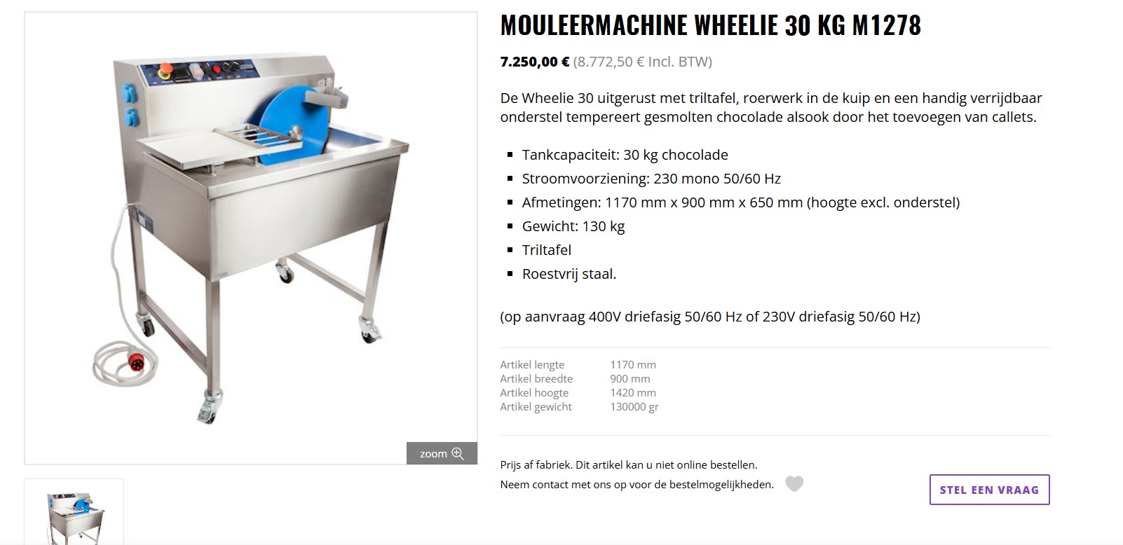 Súkkulaðivél - færiband - skammtari JKV30 - MOULDING MACHINE 30 K 4