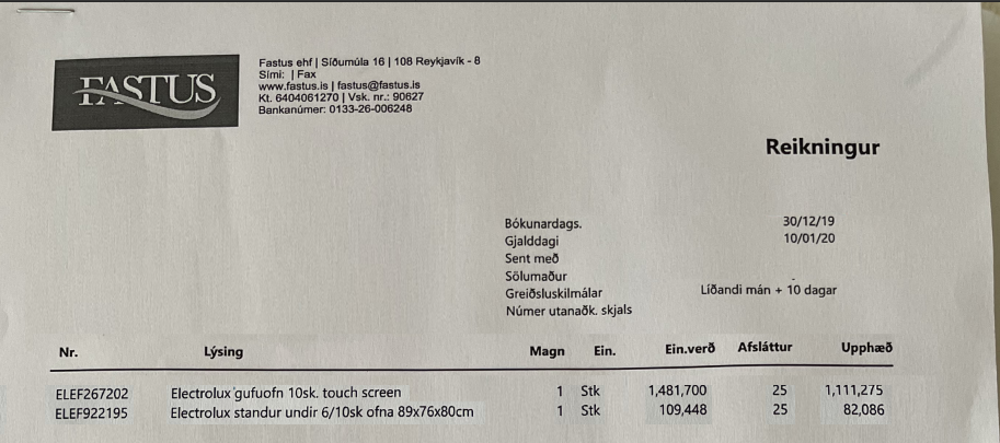 SELT / SOLD - Electrolux air o stream gufuofn 10 skúffur - 2020 - Fastus 4