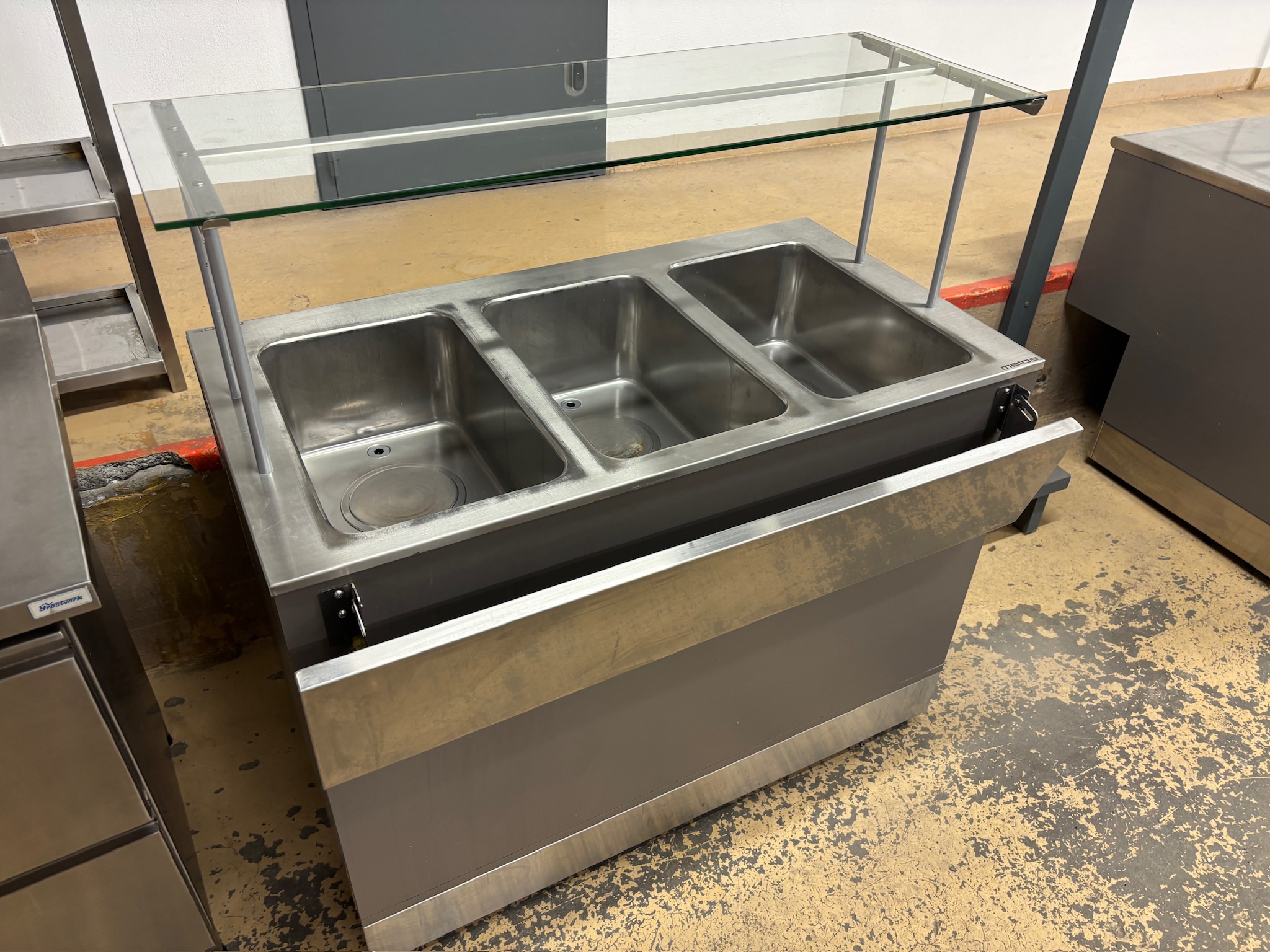SELT / SOLD Metos gastroborð með hnerrivörn B120xD65/115xH90/128 sm. 3