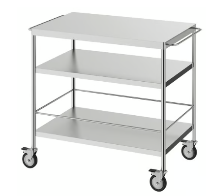 SELT / SOLD IKEA stálborð, B98xD57sm. - Vestmannaeyjar