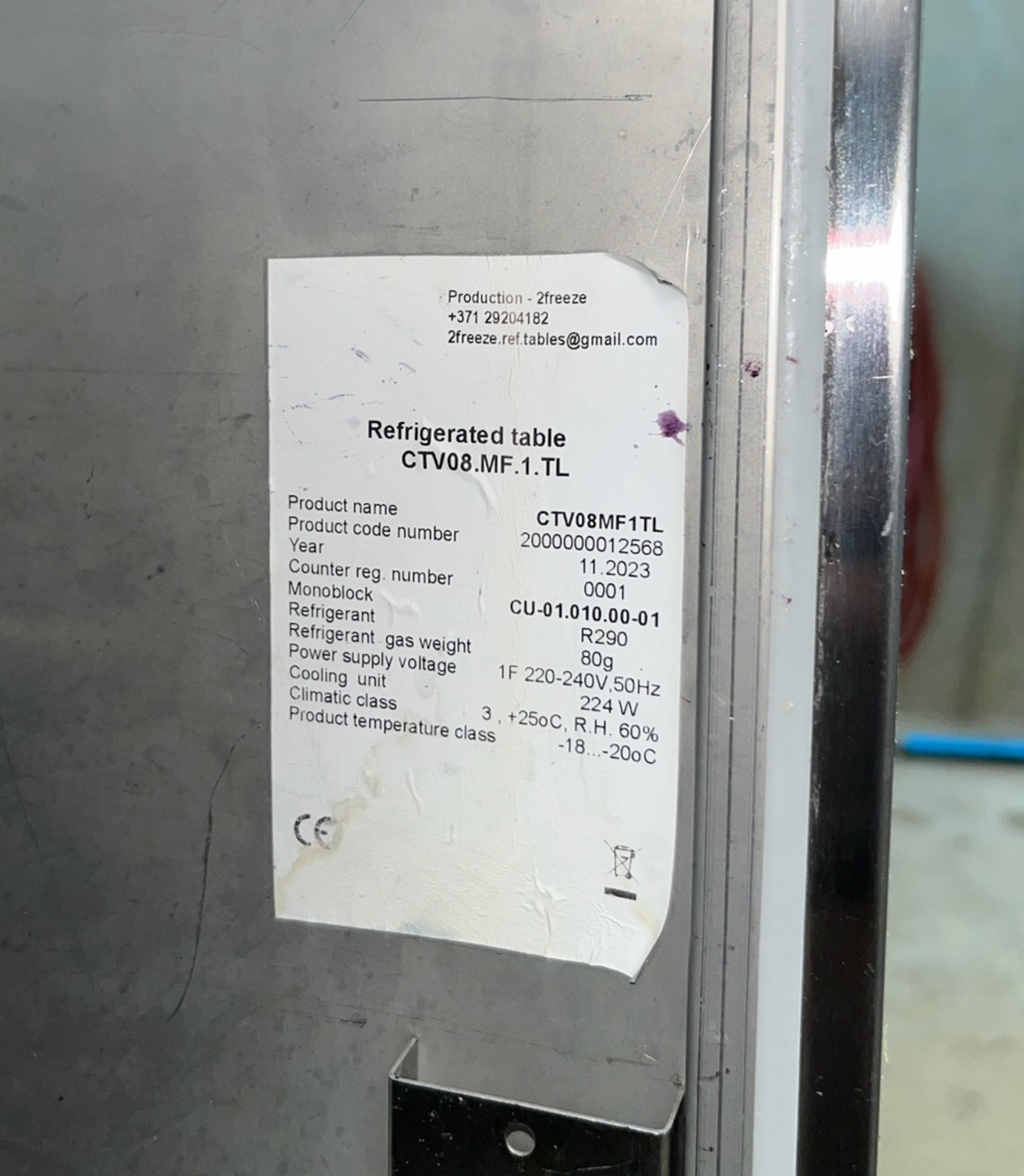 Vitrum preppborð / frystiborð frá BVT, B100xD70xH90sm. 6