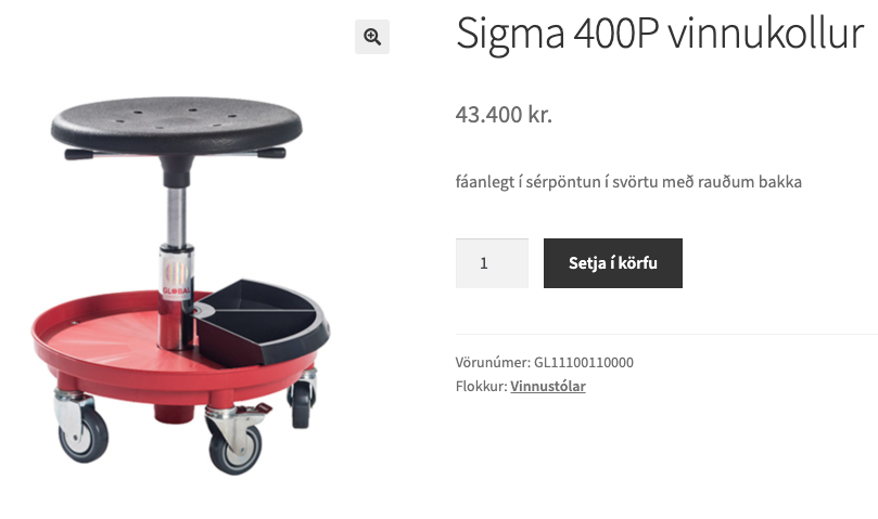 SELT / SOLD Sigma 400P vinnukollur frá E.G. skrifstofuhúsgögn 5