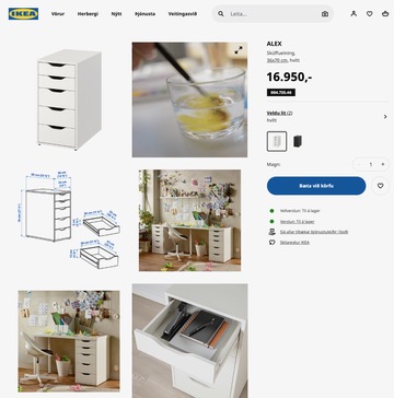 SELT / SOLD IKEA Alex skúffueining 3