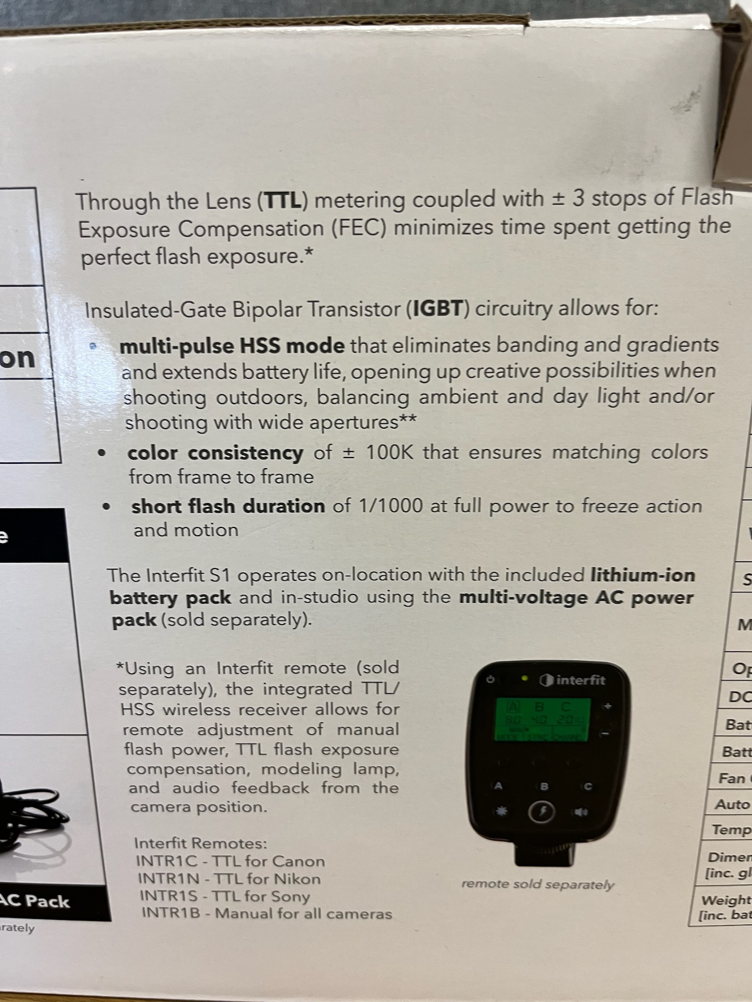 SELT / SOLD Interfit S1 ljóskastari (ónotað) 5