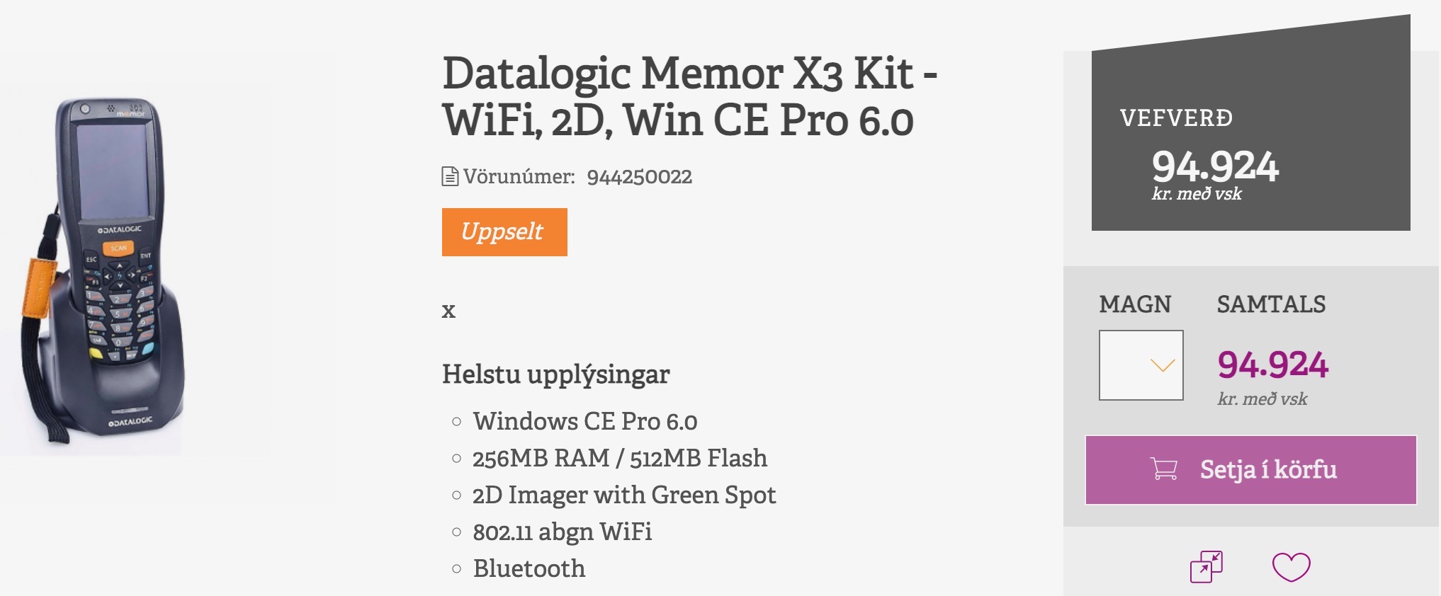 SELT / SOLD Datalogic Memor X3 Kit handtölva 5