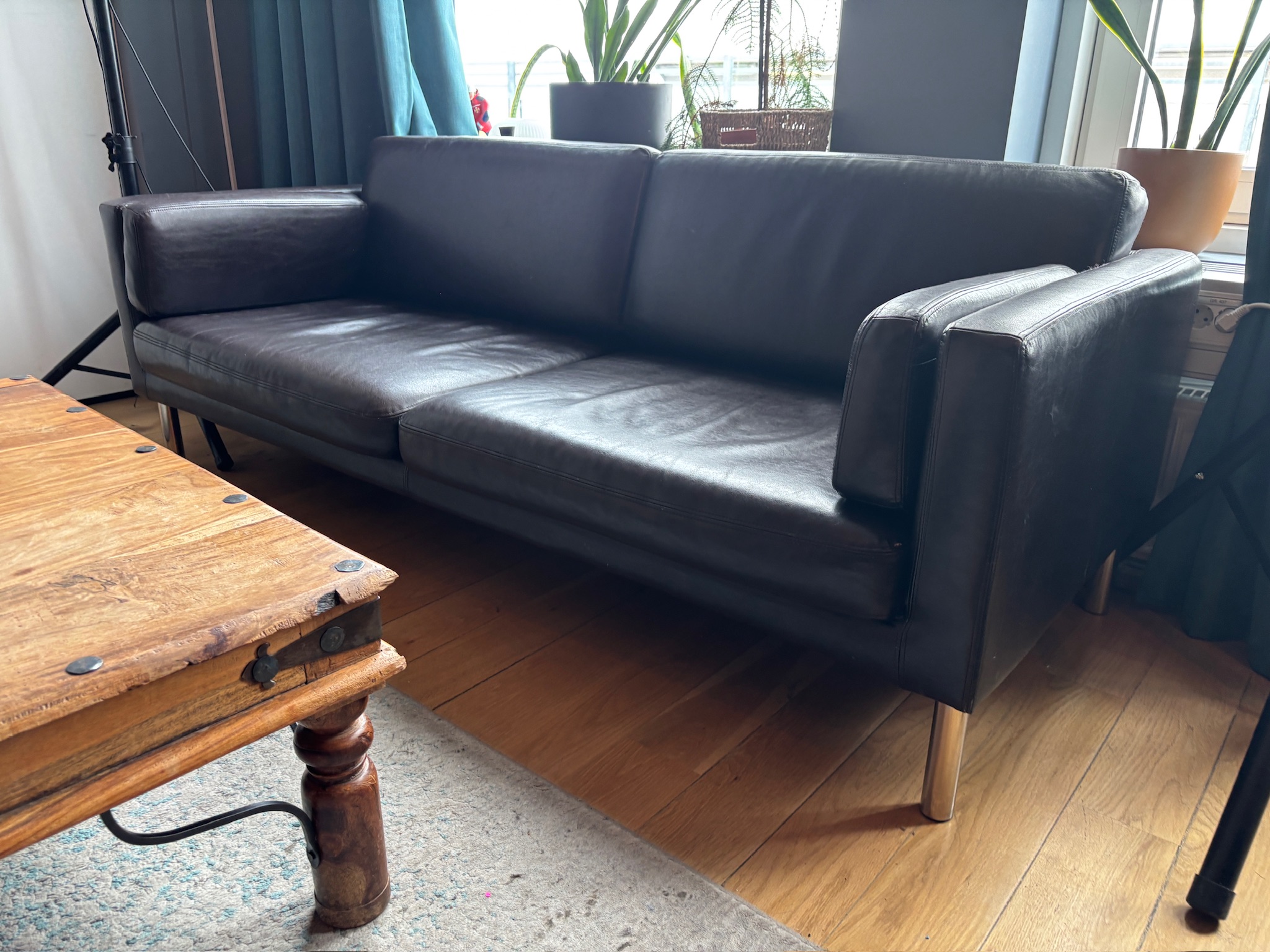 SELT / SOLD IKEA sófi, brúnn, B195xD80xH75sm.
