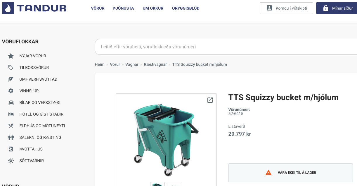SELT / SOLD Ræstingarpakki frá Tandur 6