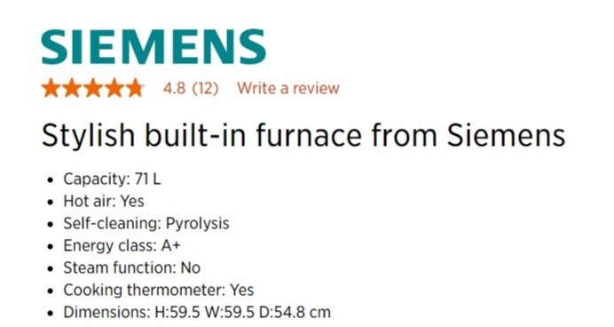 SELT / SOLD SIEMENS blástursofn 3.65KW - sjálfhreinsandi 11