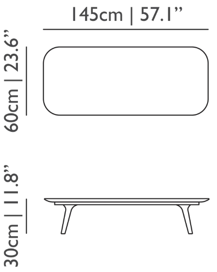 SELT / SOLD Moooi stofuborð Cinnamon Stained , L145 x B60 x H30 sm. 5