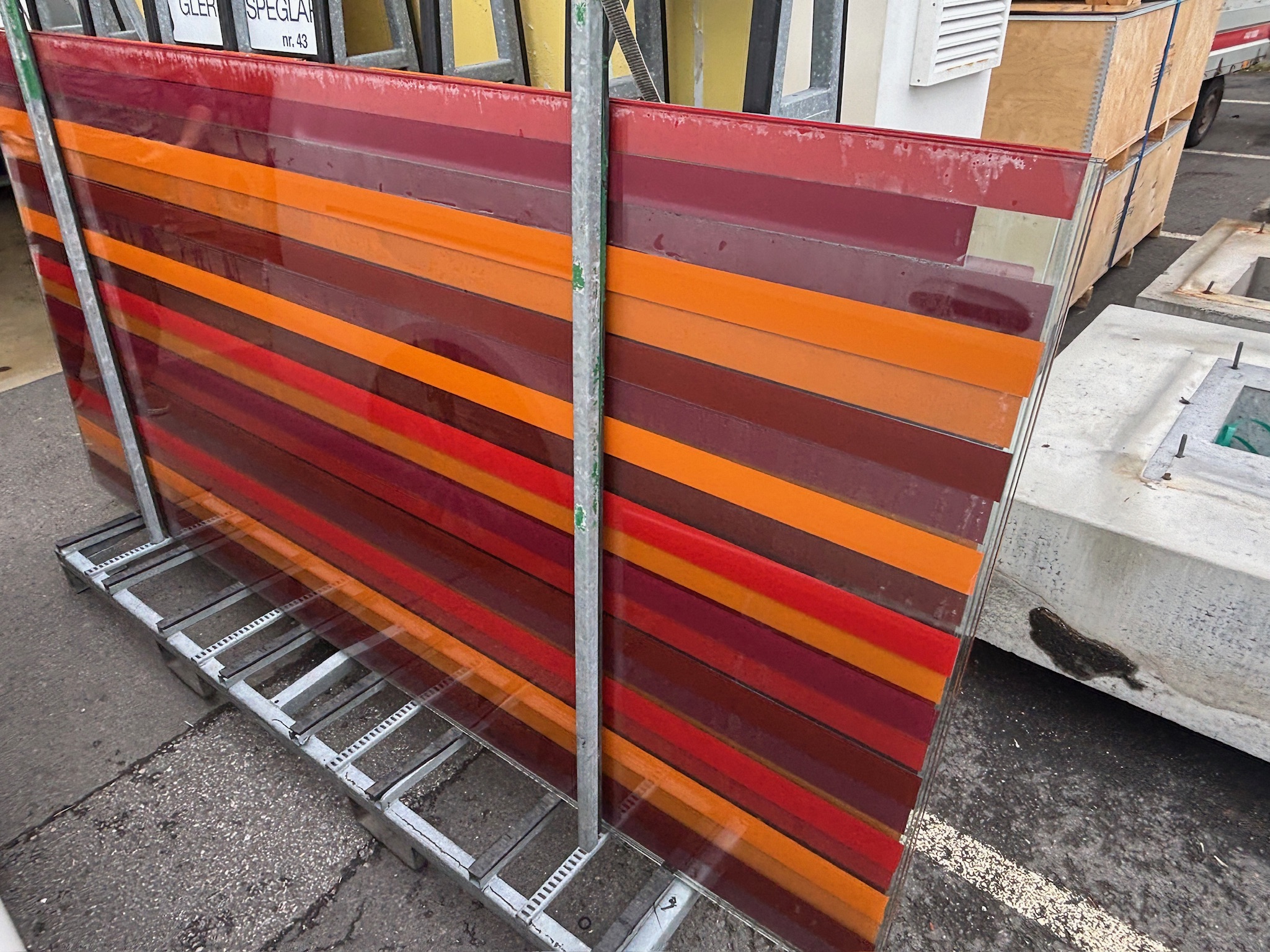 SELT/SOLDHert gler / glerveggir, L265xH132sm. (4 stk.) 2