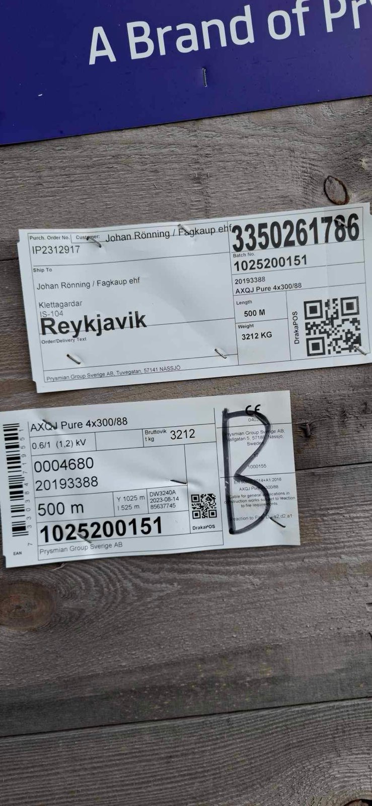 SELT / SOLD Rafmagnskaplar álstrengur 3
