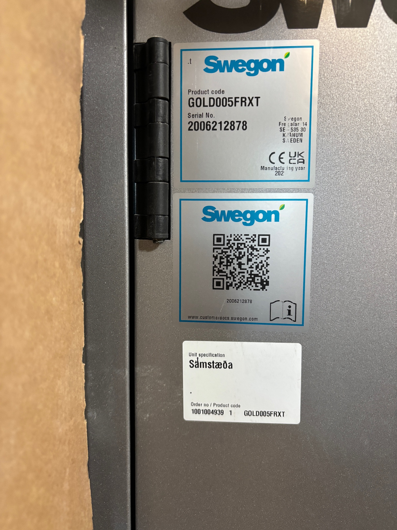 SELT / SOLD Swegon loftræstissamstæða & loftræstirör - nánast ónotað 2
