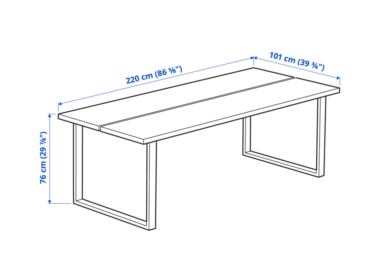 SELT / SOLD Tranebo borðstofuborð frá IKEA, 220 x 101 x H76 sm. 7