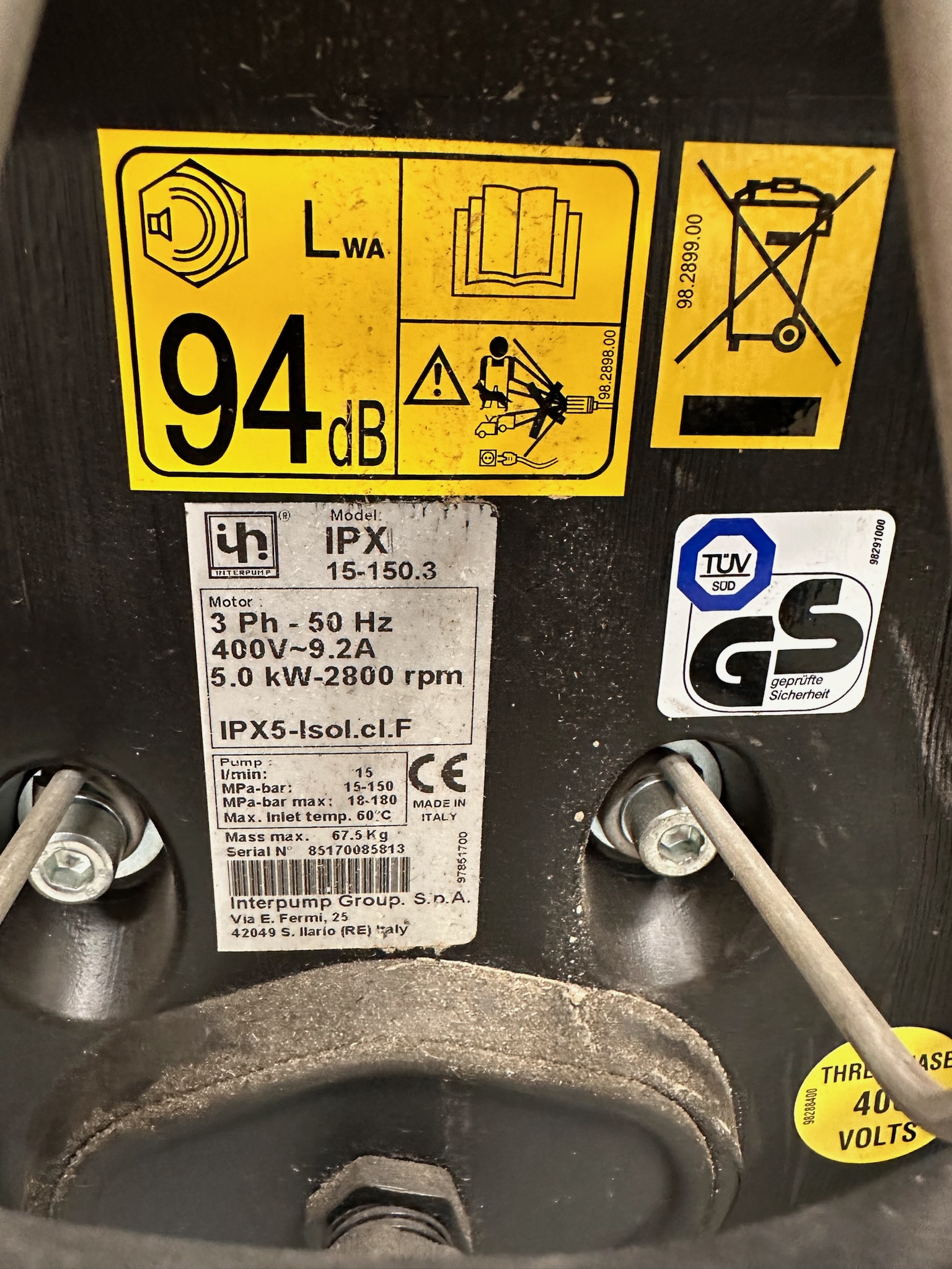 SELT / SOLD Interpump IPX 15.150 - 150 bar 60 gráður háþrýstidæla 5