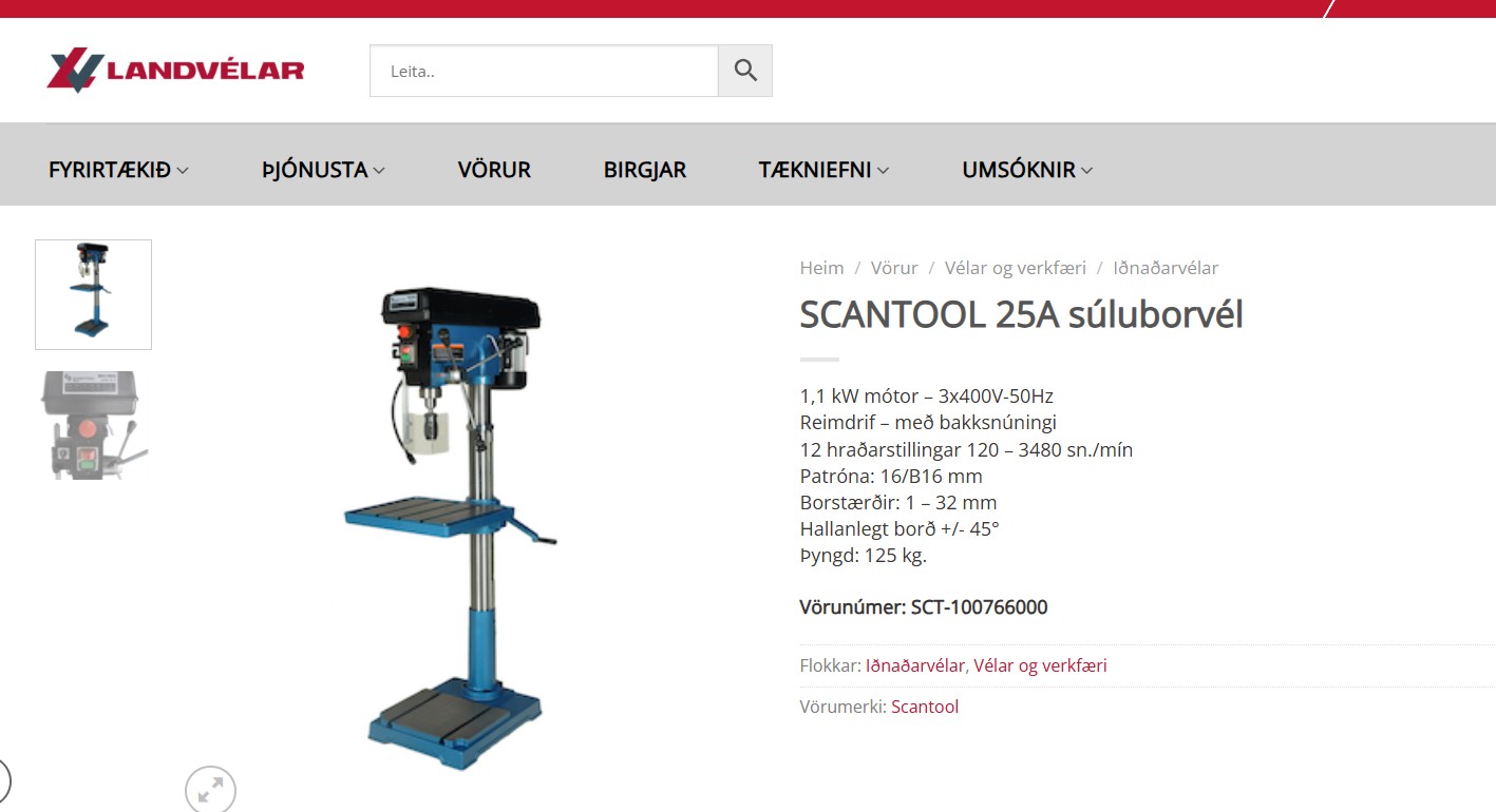 SELT / SOLD Scantool súluborvél frá Landvélum 2