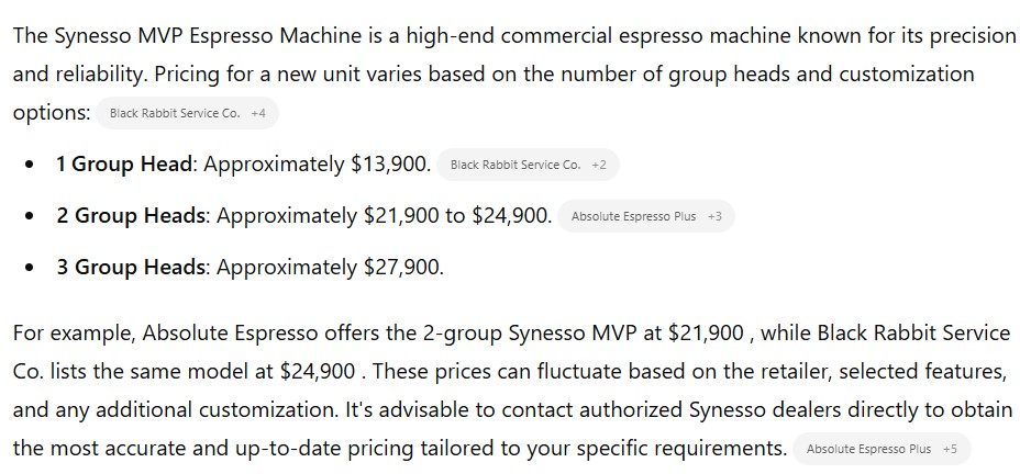SELT / SOLD - Synesso MVP Espresso Machine árgerð 2019 6