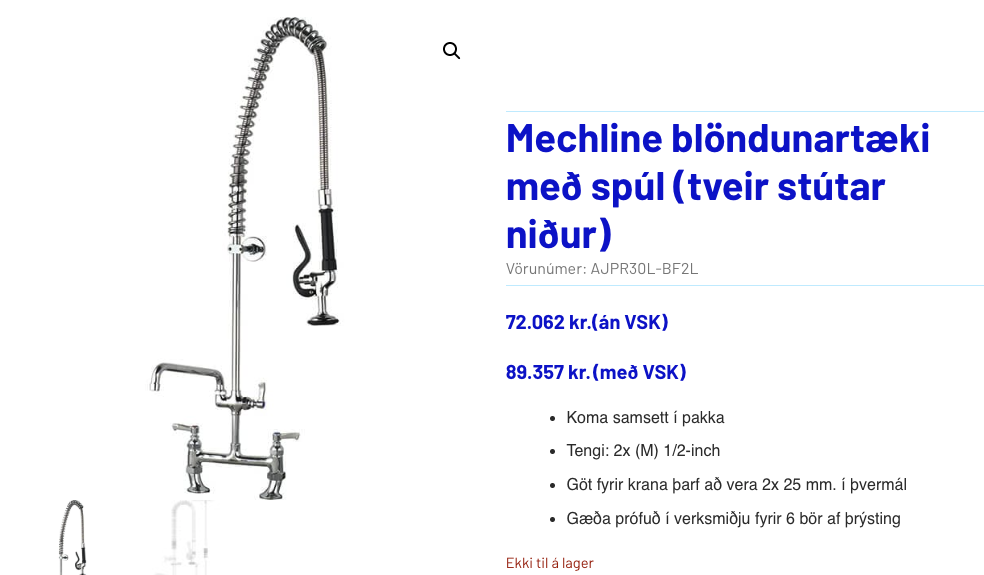 Stálborð m/vaski, blöndunartæki B200sm. 11